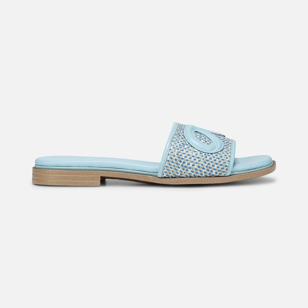 Naturalizer Genevieve Slide Sandal - Angel Blue Woven Fabric