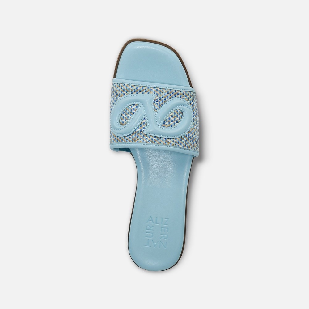 Naturalizer Genevieve Slide Sandal - Angel Blue Woven Fabric