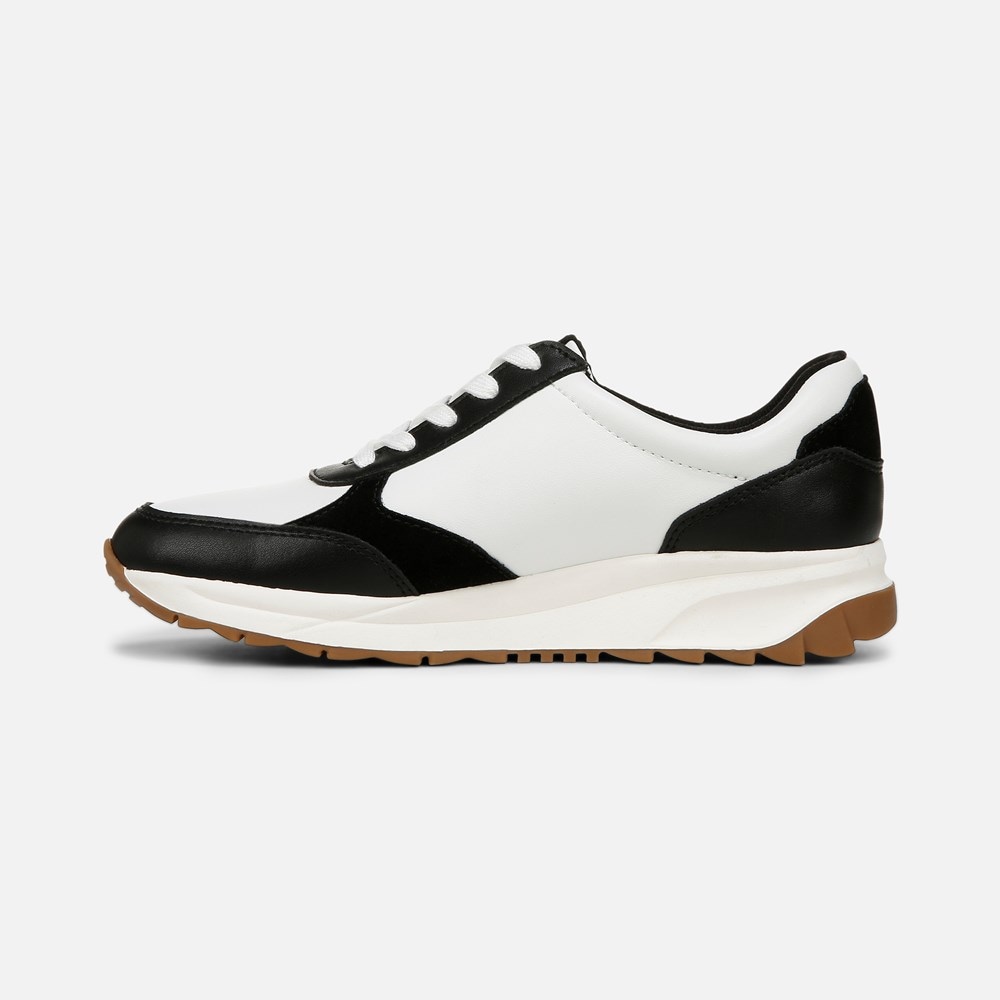 Naturalizer Shay Lace Up Sneaker - Warm White / Black Leather