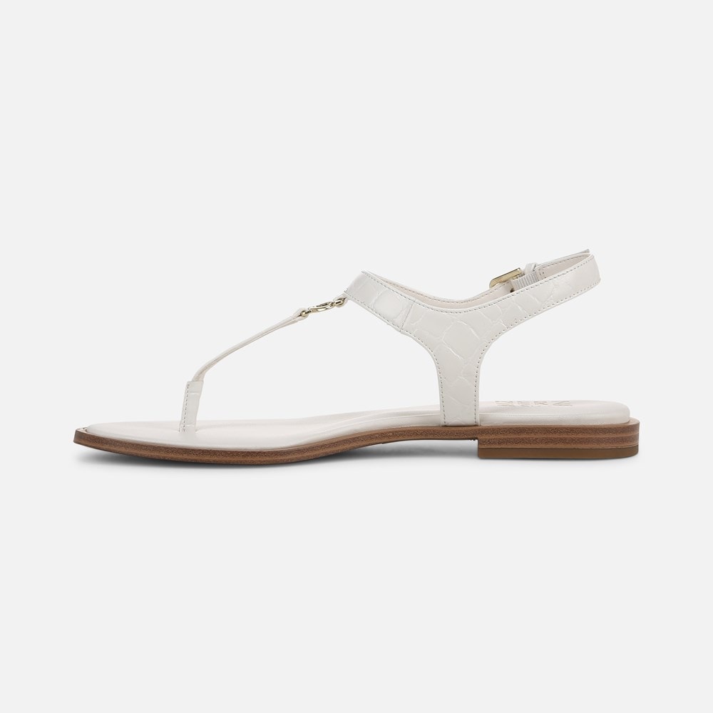 Naturalizer Lizzi Sandal - Warm White Faux Croco Leather
