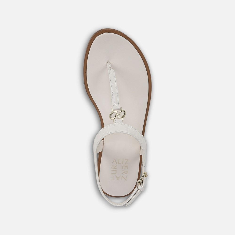 Naturalizer Lizzi Sandal - Warm White Faux Croco Leather