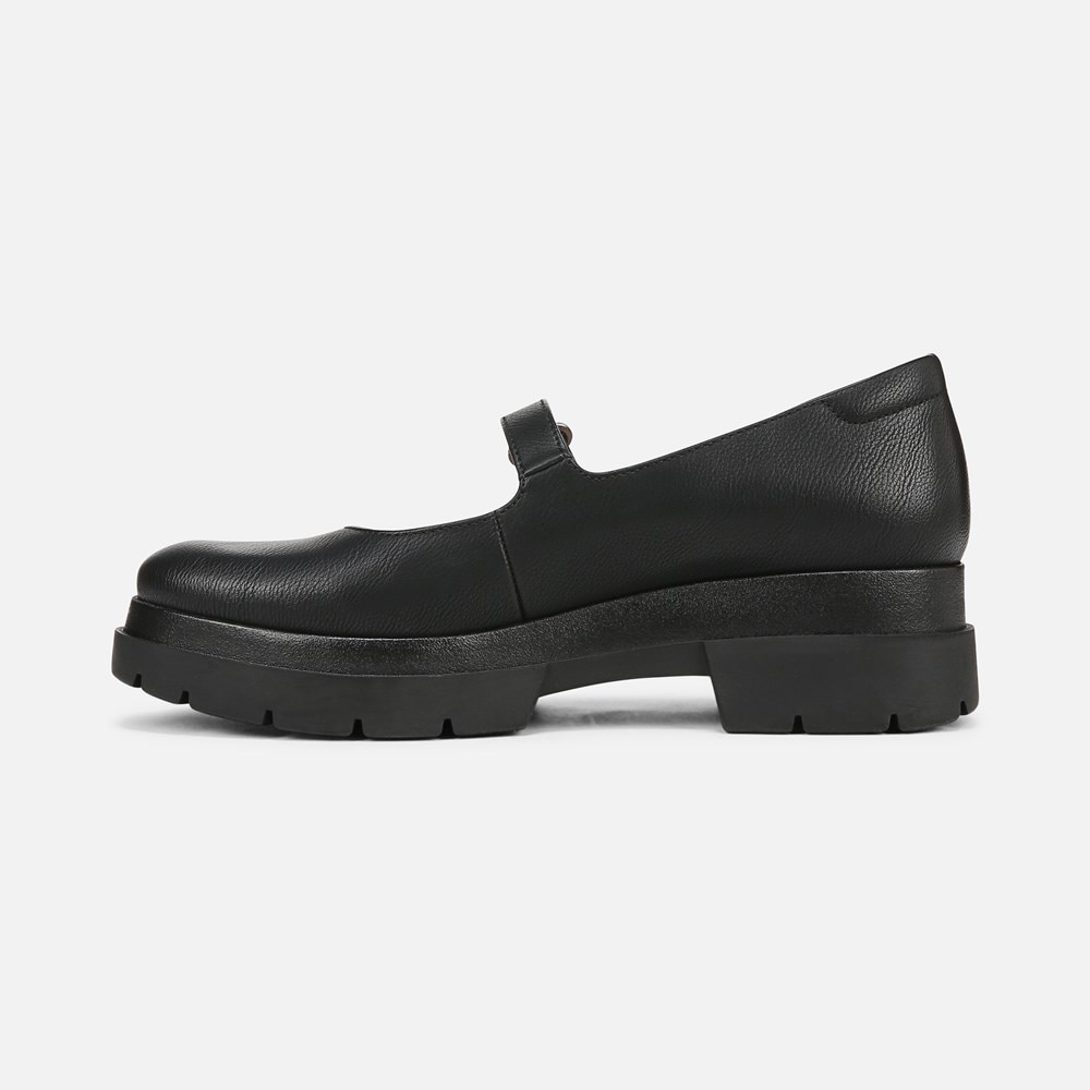 Naturalizer SOUL Olivet Mary Jane Lug Flat - Black Faux Leather