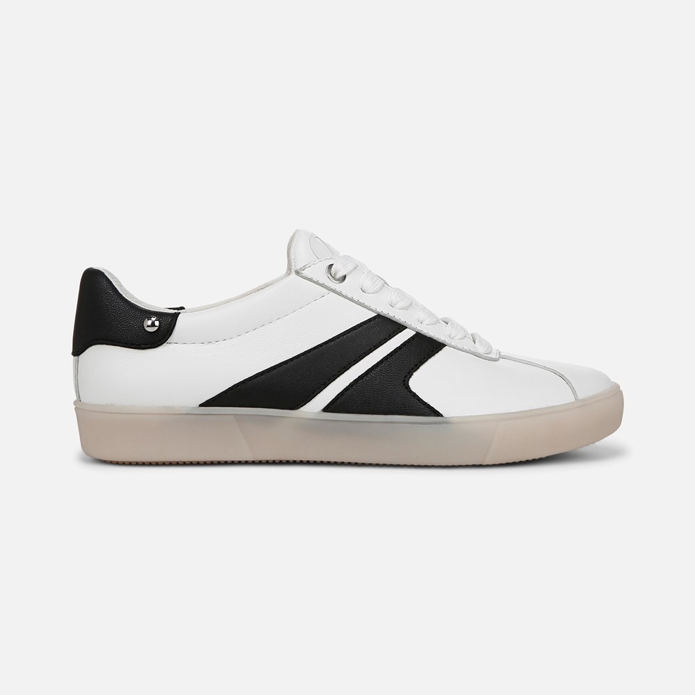 Naturalizer Medina Lace Up Sneaker - White / Black Leather