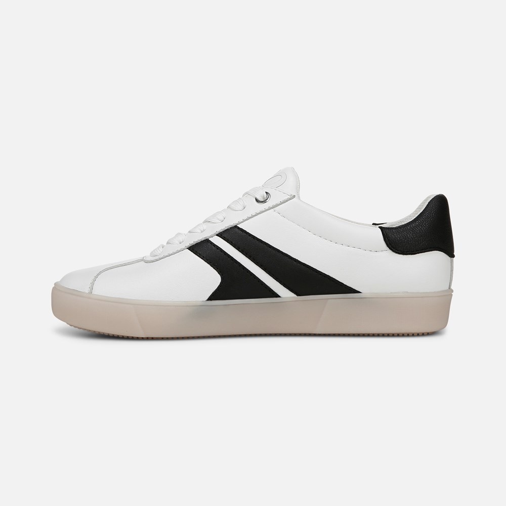 Naturalizer Medina Lace Up Sneaker - White / Black Leather