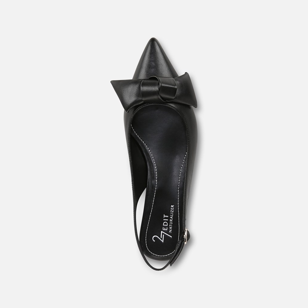 Naturalizer 27 EDIT Shine Slingback - Black Leather