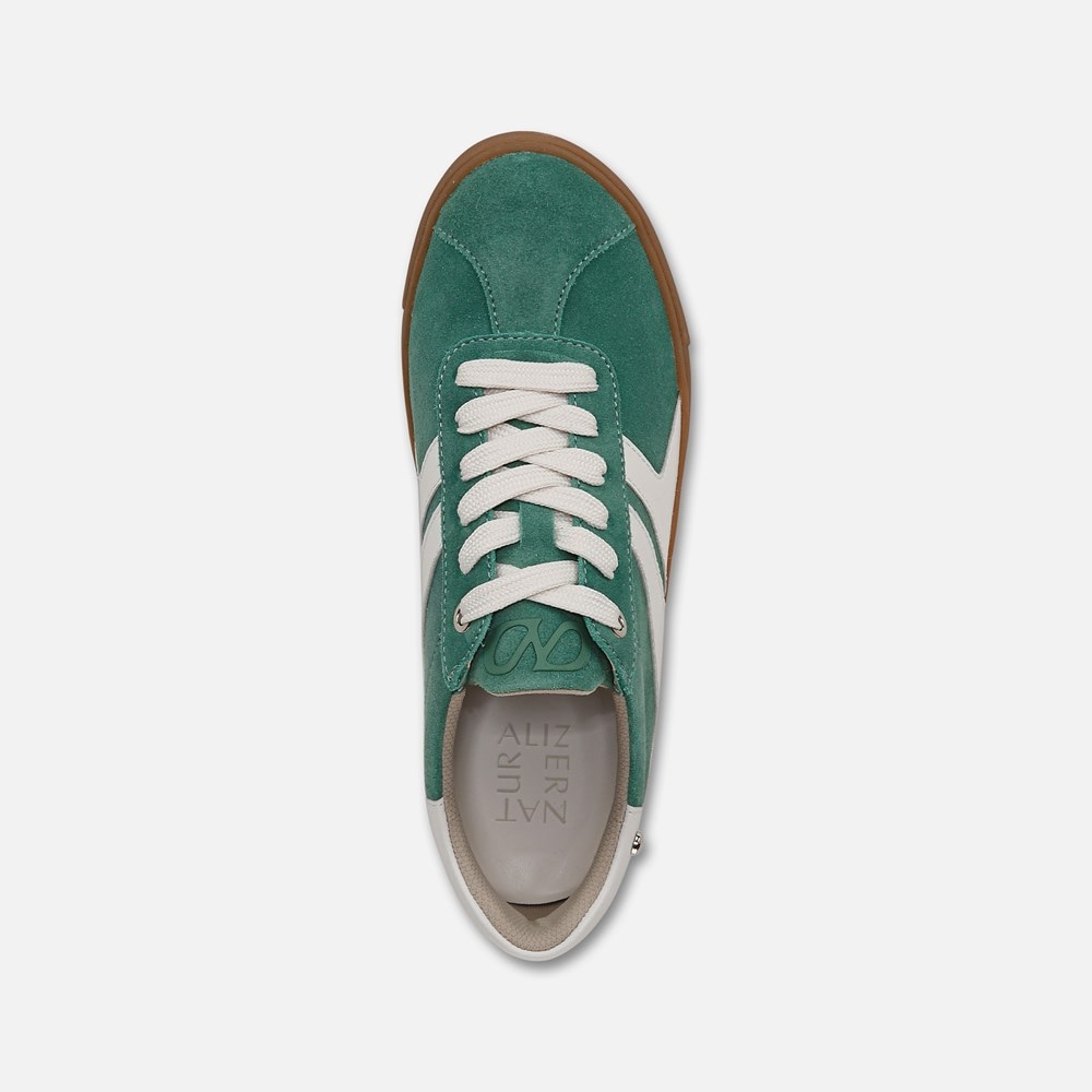 Naturalizer Medina Lace Up Sneaker - Lilypad Green Suede