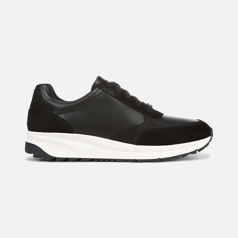 Naturalizer Shay Lace Up Sneaker - Black Leather