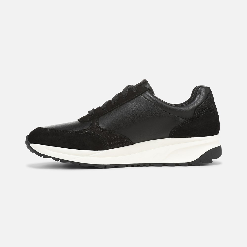 Naturalizer Shay Lace Up Sneaker - Black Leather