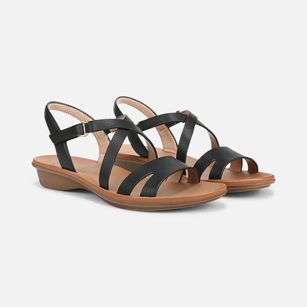 Naturalizer SOUL Shenna Sandal - Black Faux Leather