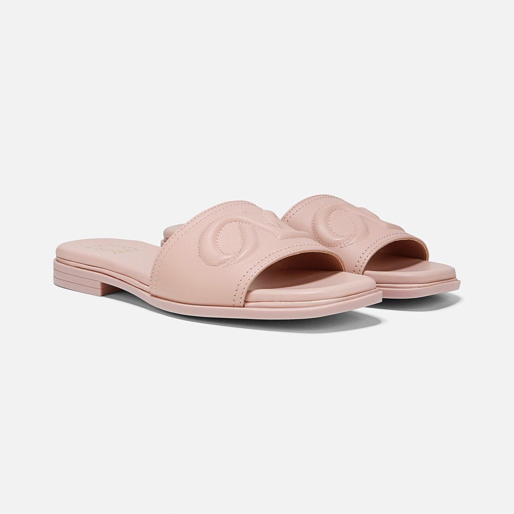 Naturalizer Genevieve Slide Sandal - Cameo Blush Pink Leather
