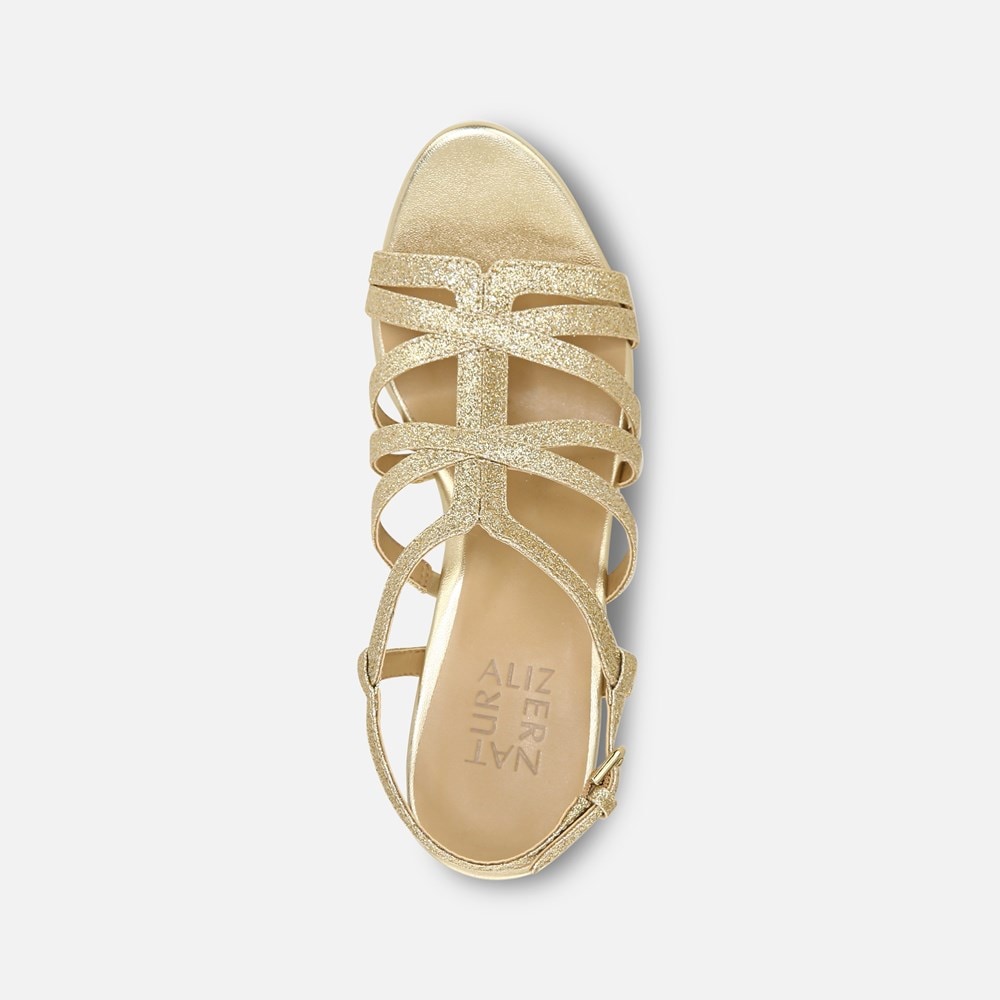 Naturalizer Baylor Dress Sandal - Gold Glitter Synthetic