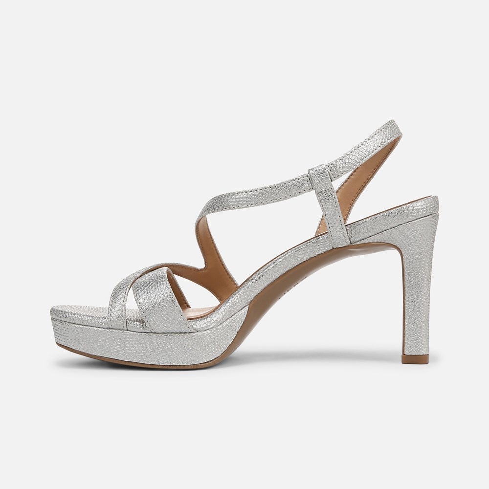 Naturalizer Abby Dress Sandal - Silver Faux Leather