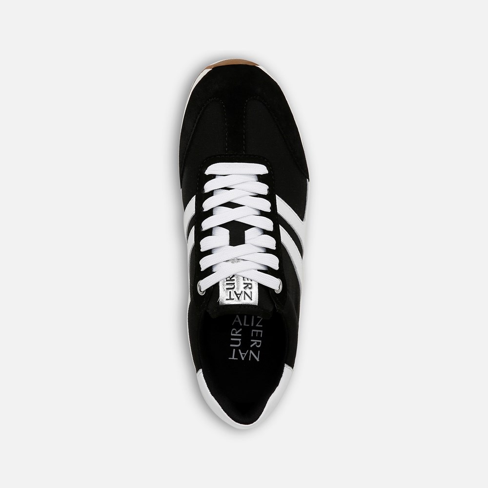 Naturalizer Lorena Lace Up Sneaker - Black Fabric \\u0026 Suede