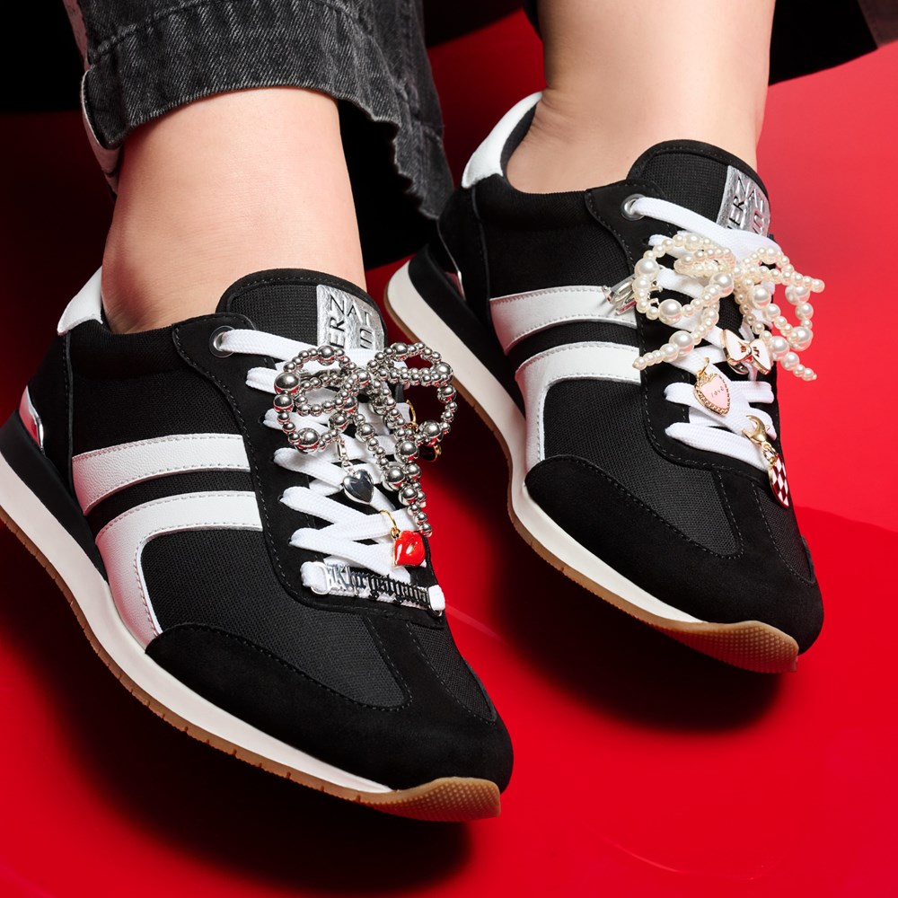 Naturalizer Lorena Lace Up Sneaker - Black Fabric \\u0026 Suede