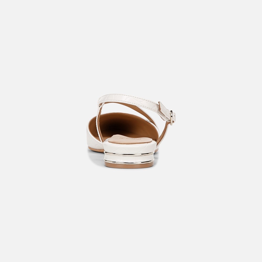 Naturalizer Hawaii Slingback Flat - Warm White Faux Croco Leather