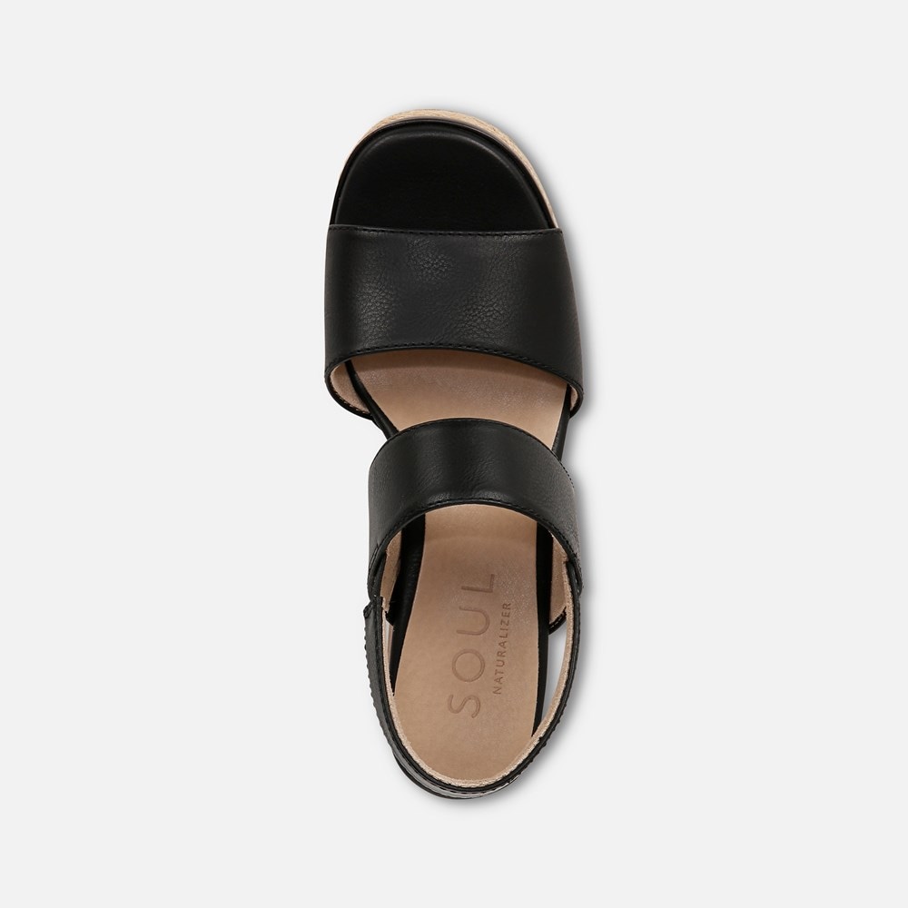 Naturalizer SOUL Holly Sandal - Black Faux Leather