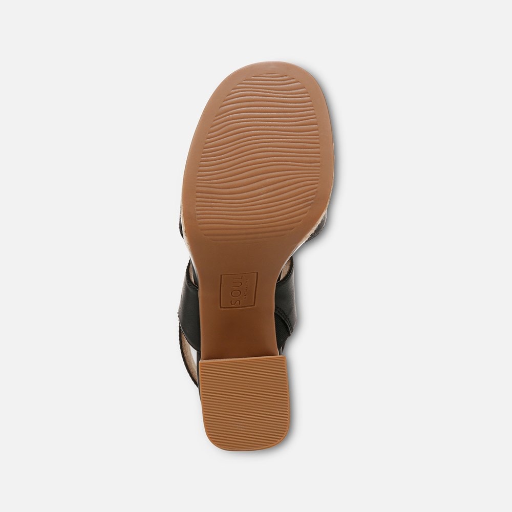 Naturalizer SOUL Holly Sandal - Black Faux Leather