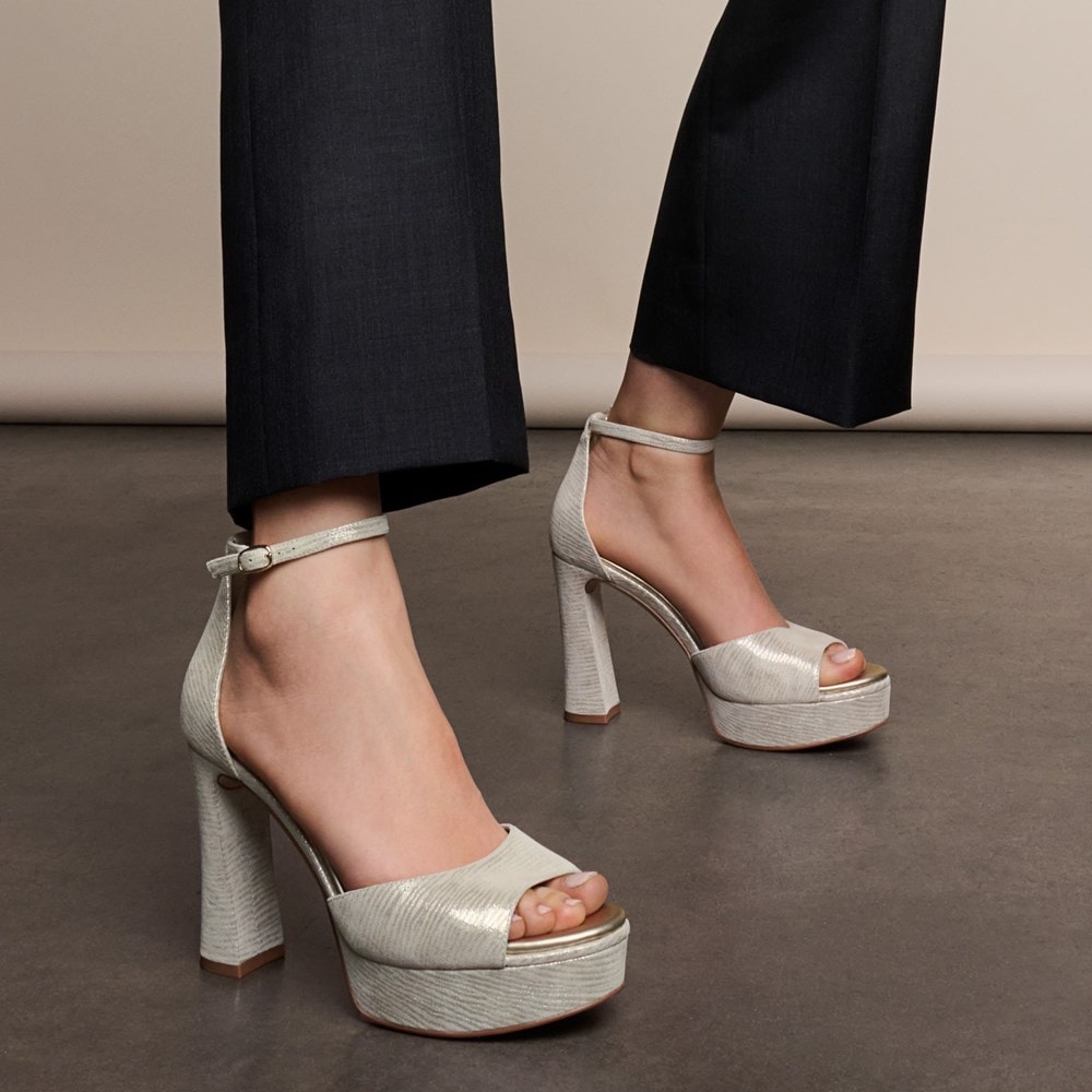 Naturalizer 27 Edit Delphie Dress Sandal - Warm Silver Leather