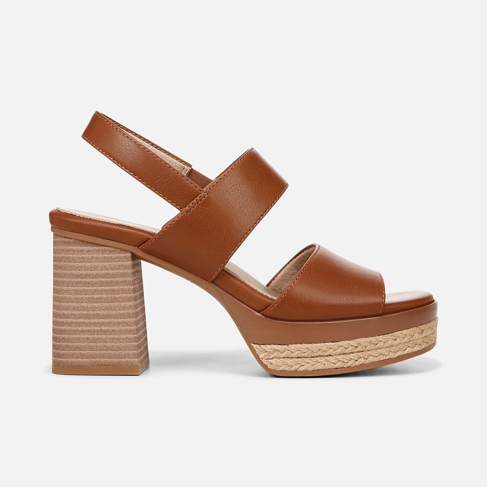 Naturalizer SOUL Holly Sandal - Mid Brown Faux Leather