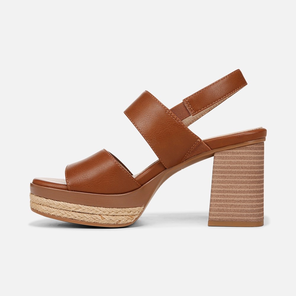 Naturalizer SOUL Holly Sandal - Mid Brown Faux Leather