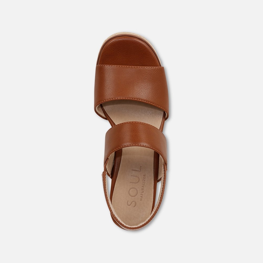 Naturalizer SOUL Holly Sandal - Mid Brown Faux Leather