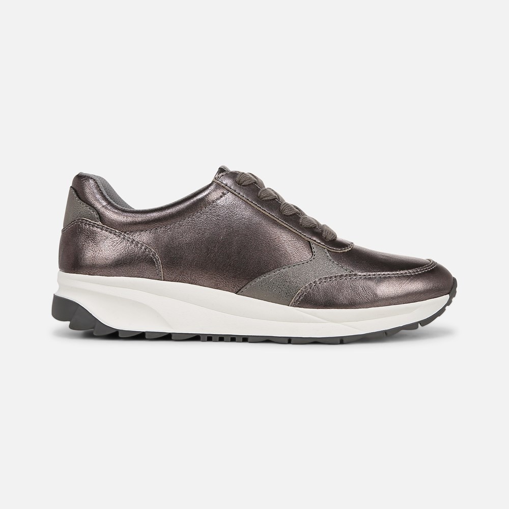 Naturalizer Shay Lace Up Sneaker - Pewter Leather