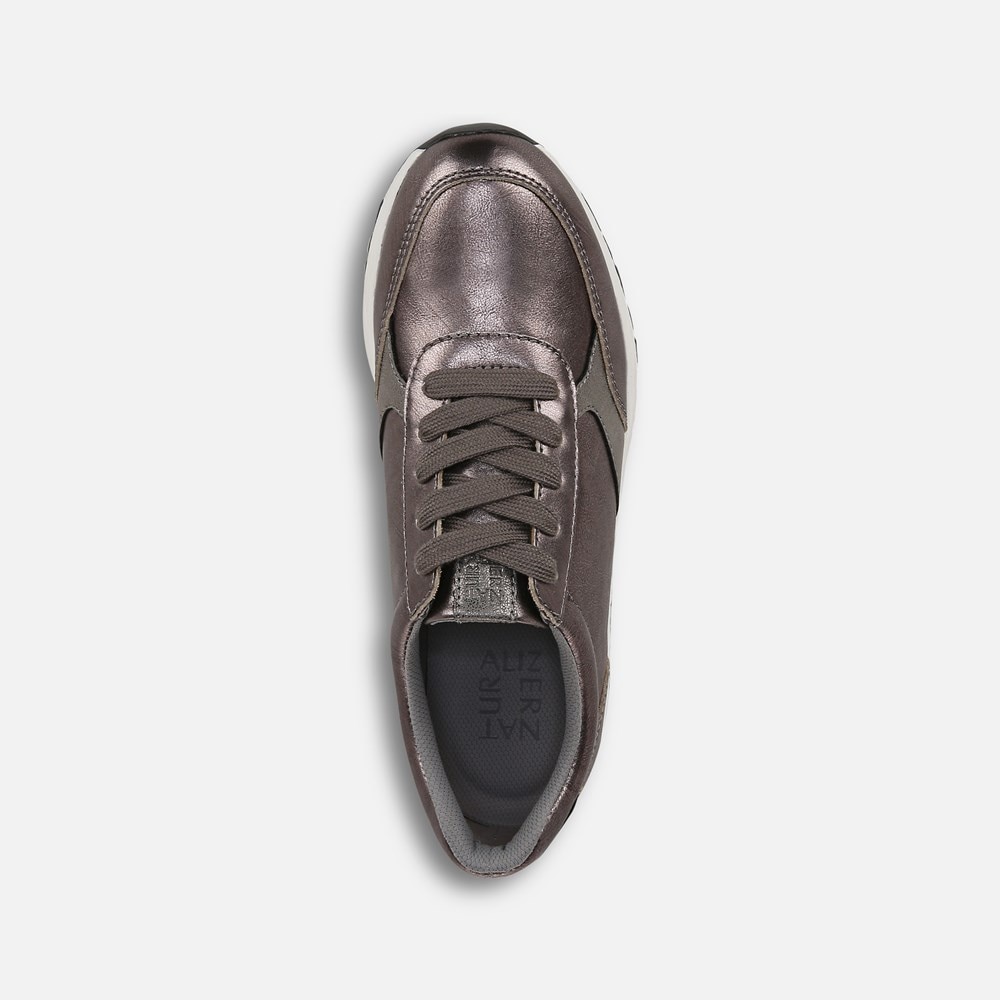 Naturalizer Shay Lace Up Sneaker - Pewter Leather