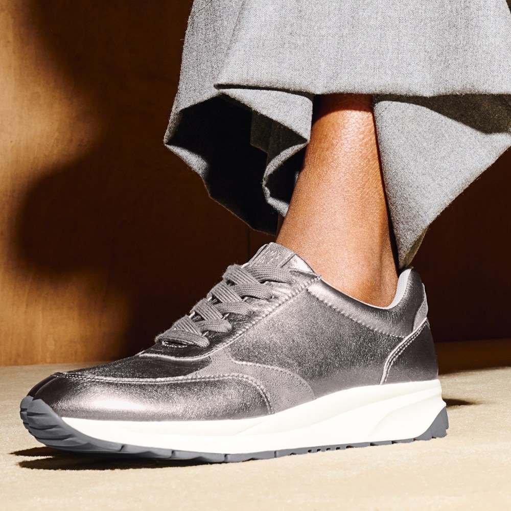 Naturalizer Shay Lace Up Sneaker - Pewter Leather
