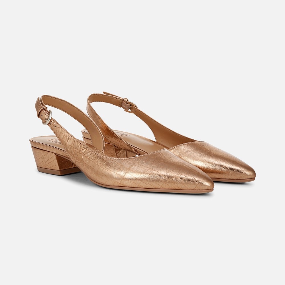 Naturalizer Banks Pointed Toe Flat - Champagne Leather