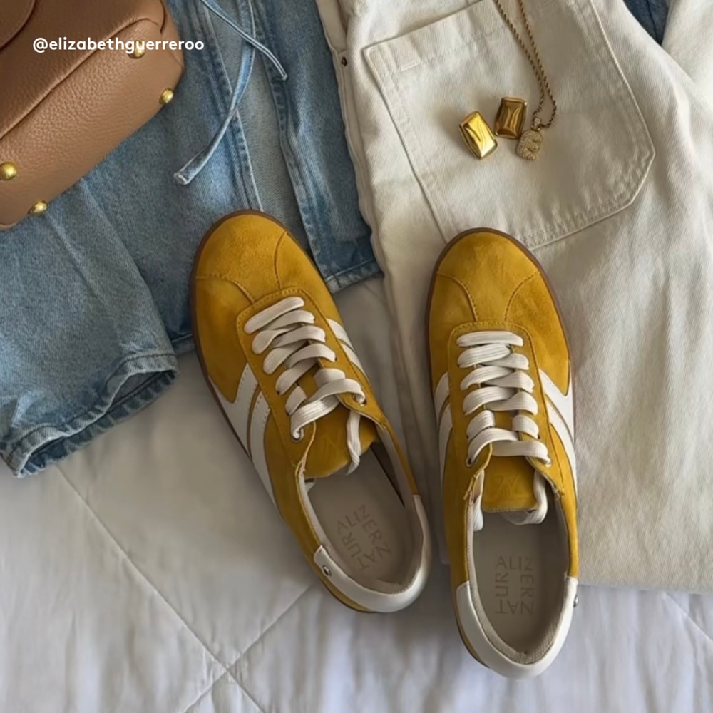 Naturalizer Medina Lace Up Sneaker - Spicy Yellow Nubuck