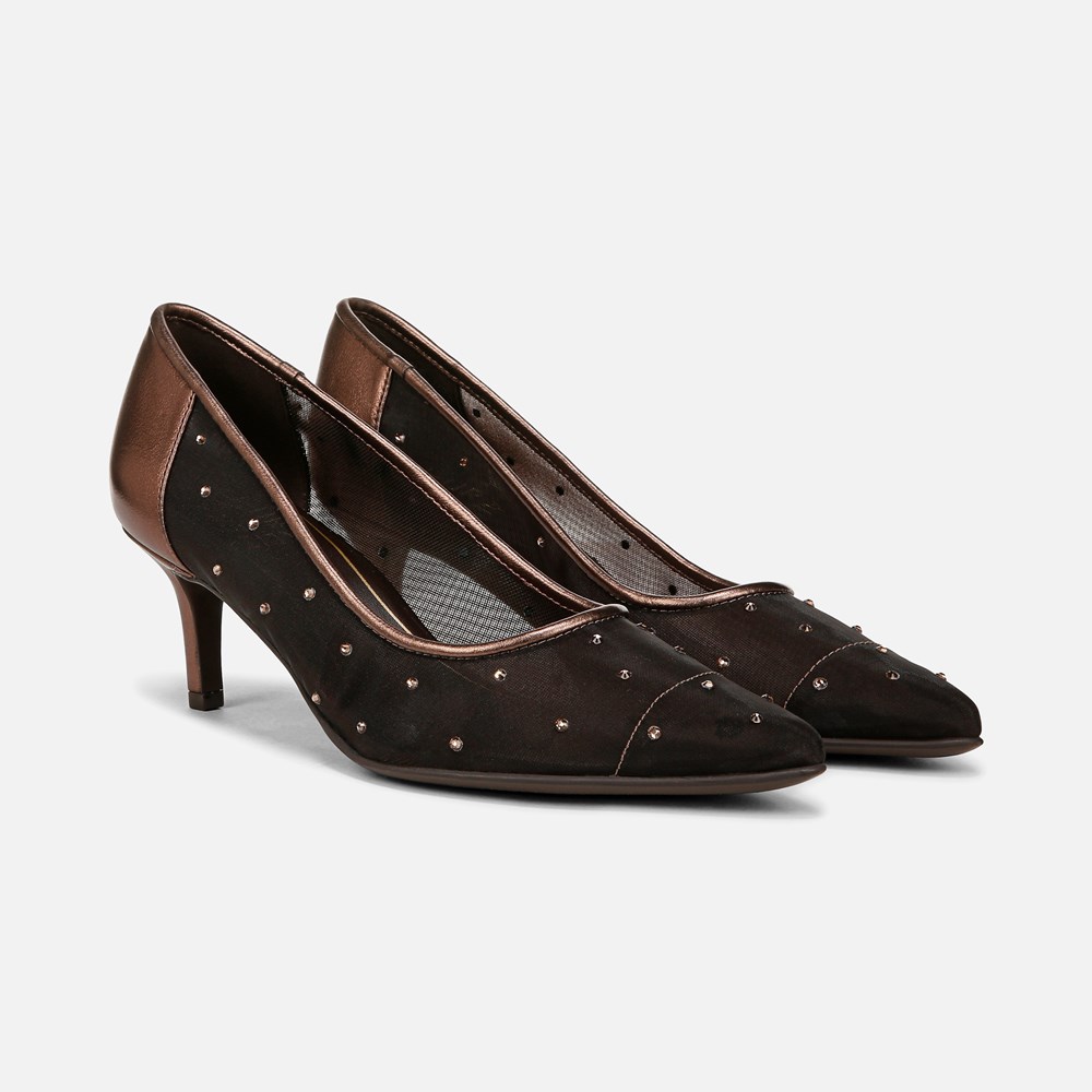 Naturalizer Everly Pump - Chocolate Bar Faux Leather \u0026 Mesh