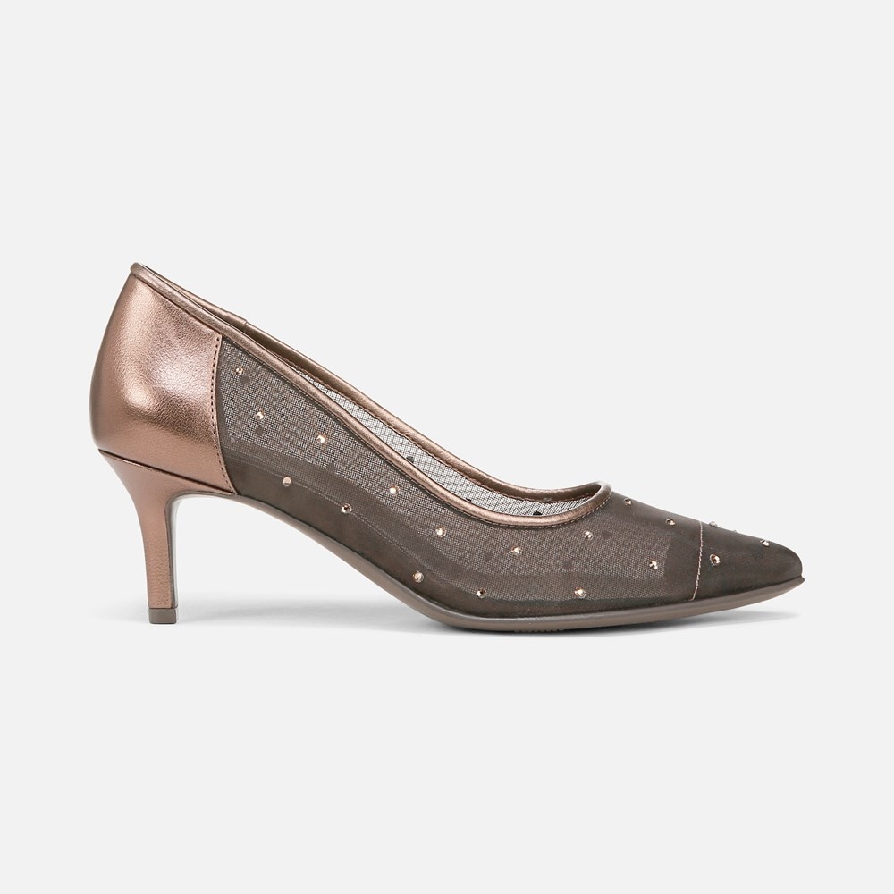 Naturalizer Everly Pump - Chocolate Bar Faux Leather \\u0026 Mesh