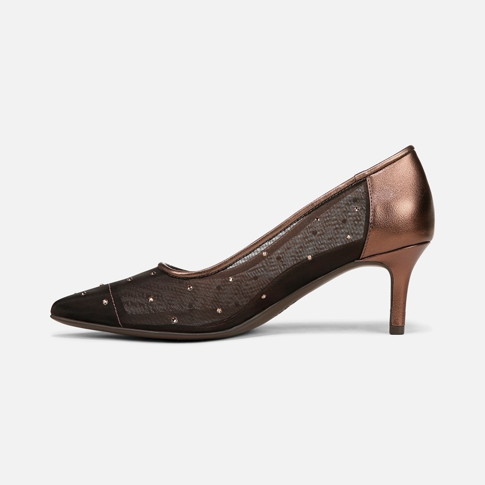 Naturalizer Everly Pump - Chocolate Bar Faux Leather \\u0026 Mesh