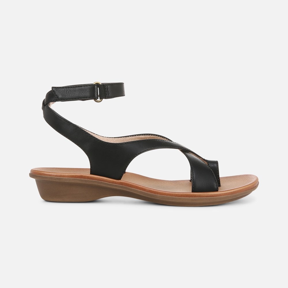Naturalizer Soul Sivan Strappy Sandal - Black Faux Leather
