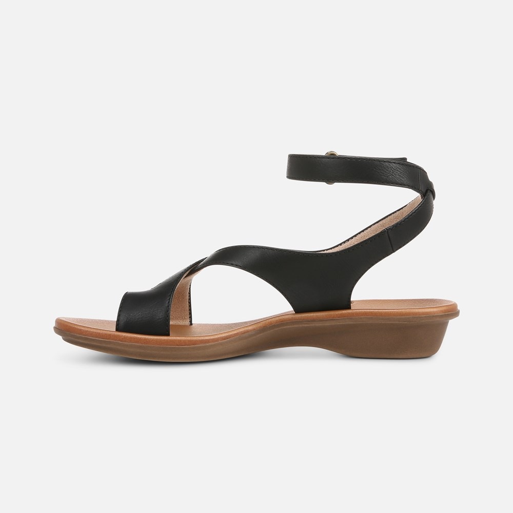Naturalizer Soul Sivan Strappy Sandal - Black Faux Leather
