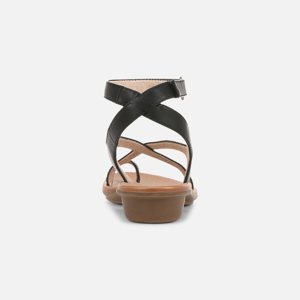 Naturalizer Soul Sivan Strappy Sandal - Black Faux Leather