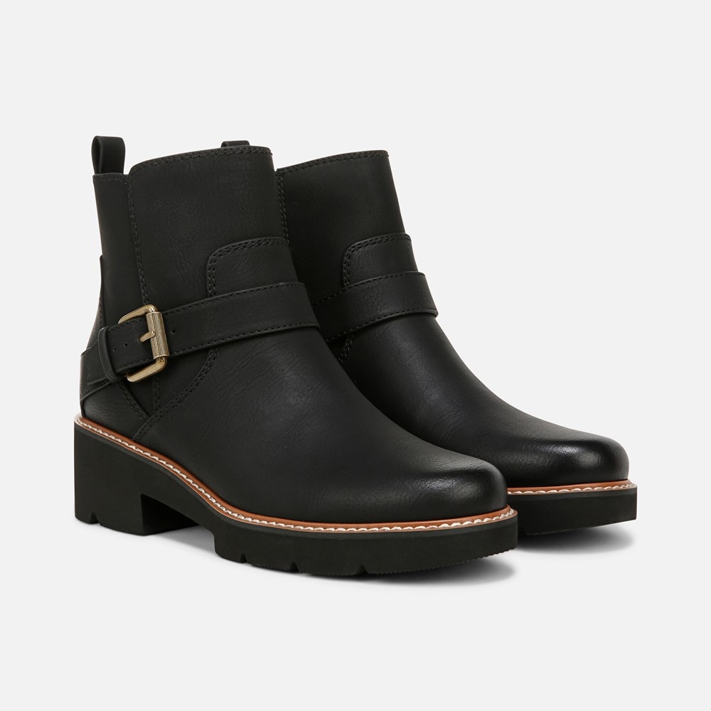 Naturalizer Cabaret Moto Boot - Black Faux Leather