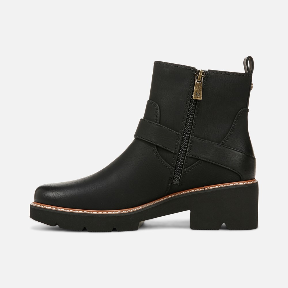 Naturalizer Cabaret Moto Boot - Black Faux Leather
