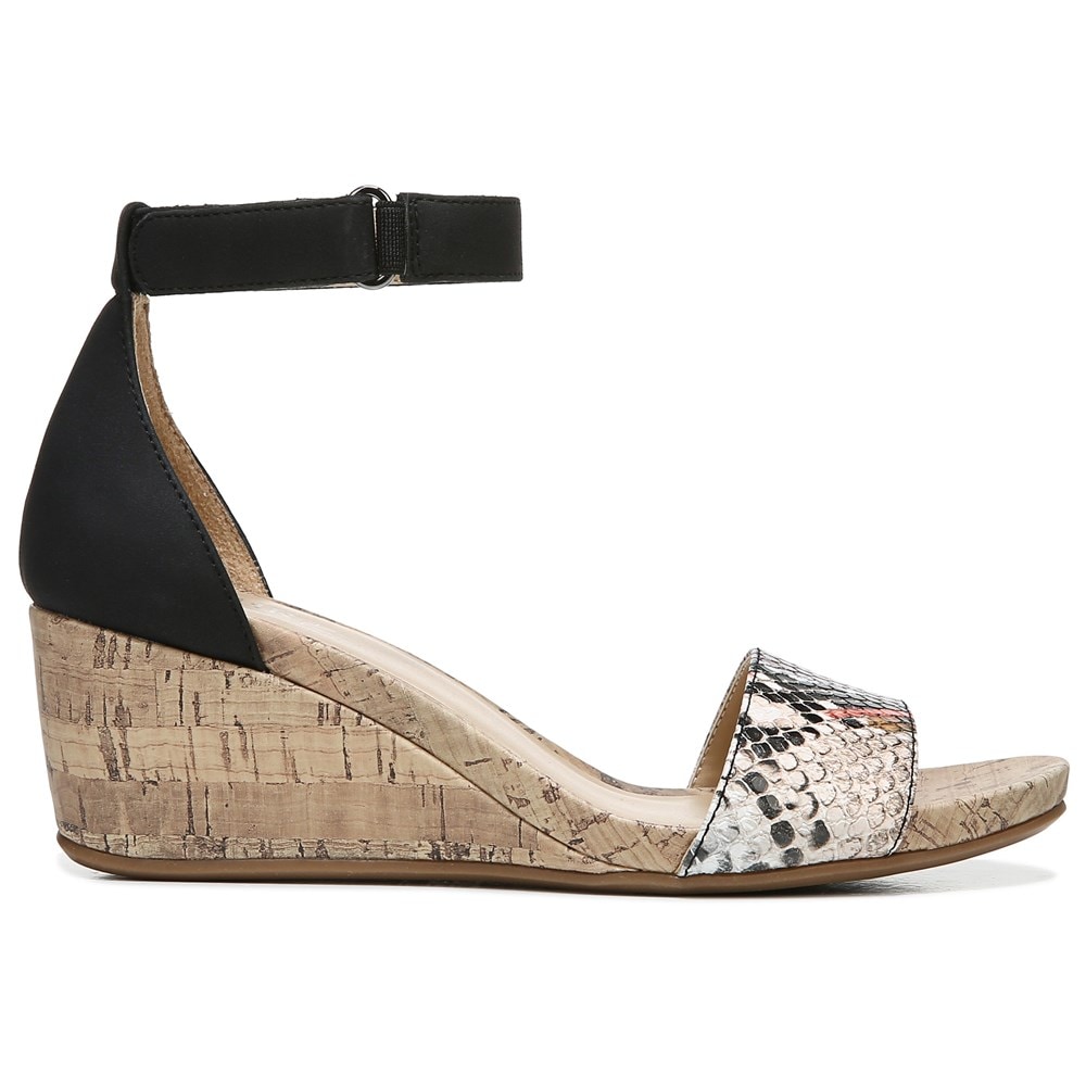 Naturalizer Areda Wedge Sandal - Black Multi Desert Snake Synth