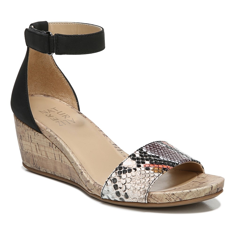 Naturalizer Areda Wedge Sandal - Black Multi Desert Snake Synth