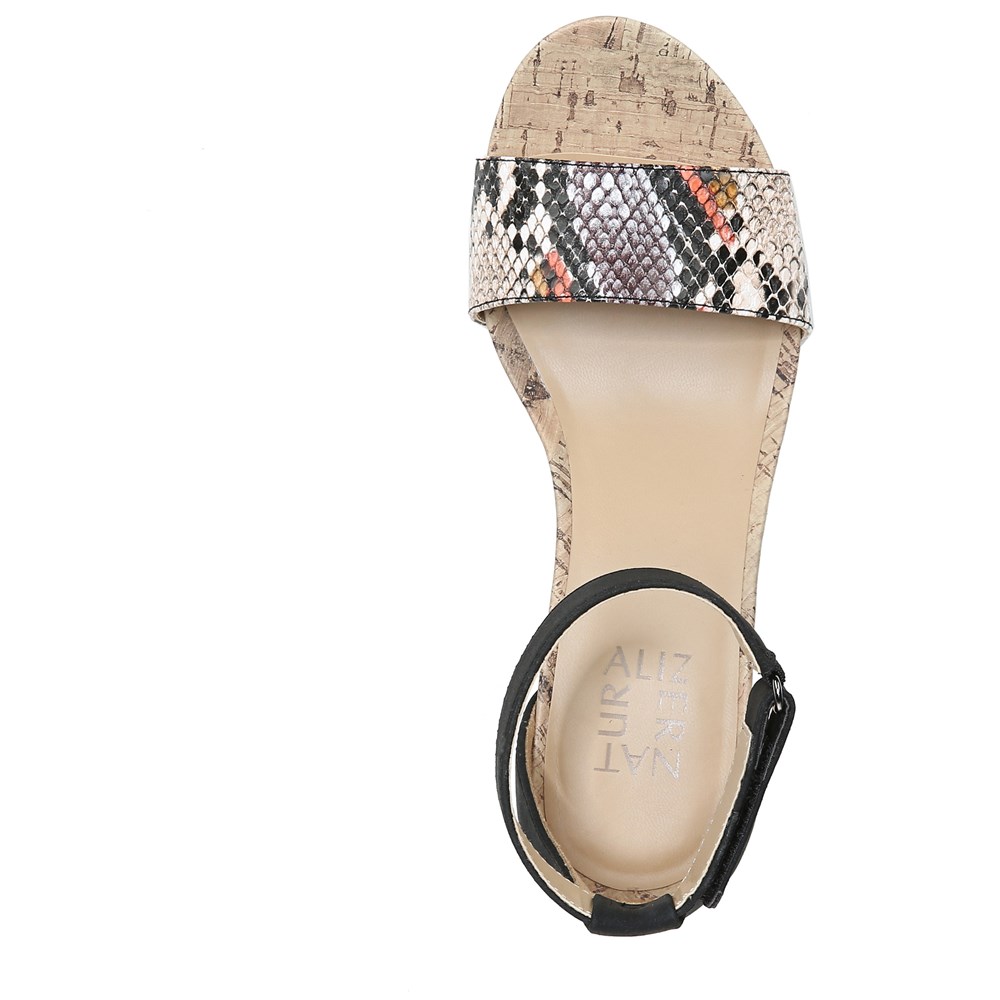 Naturalizer Areda Wedge Sandal - Black Multi Desert Snake Synth