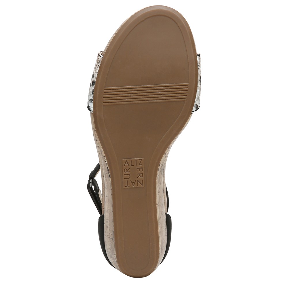Naturalizer Areda Wedge Sandal - Black Multi Desert Snake Synth