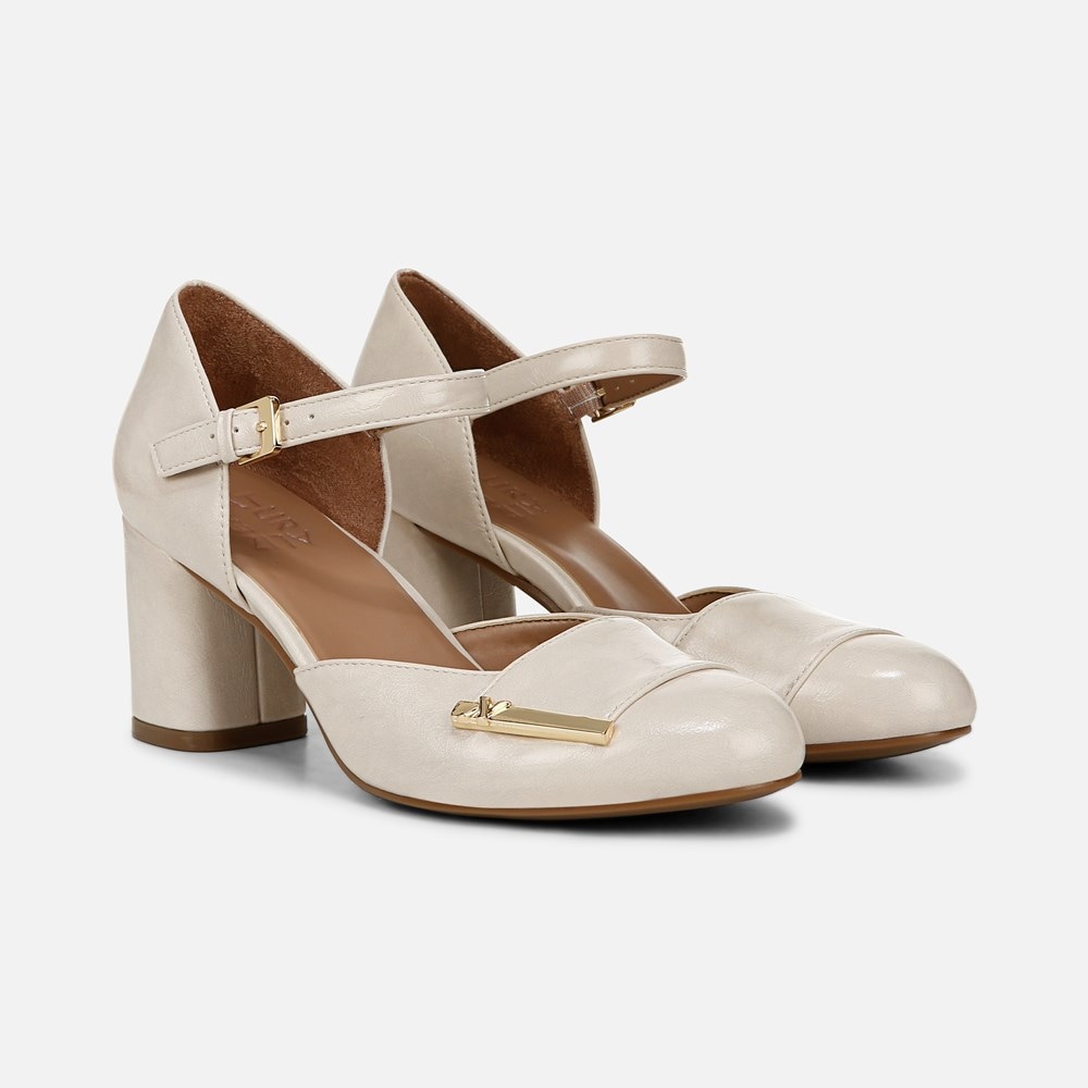 Naturalizer Lavish Mary Jane Pump - Porcelain Faux Leather