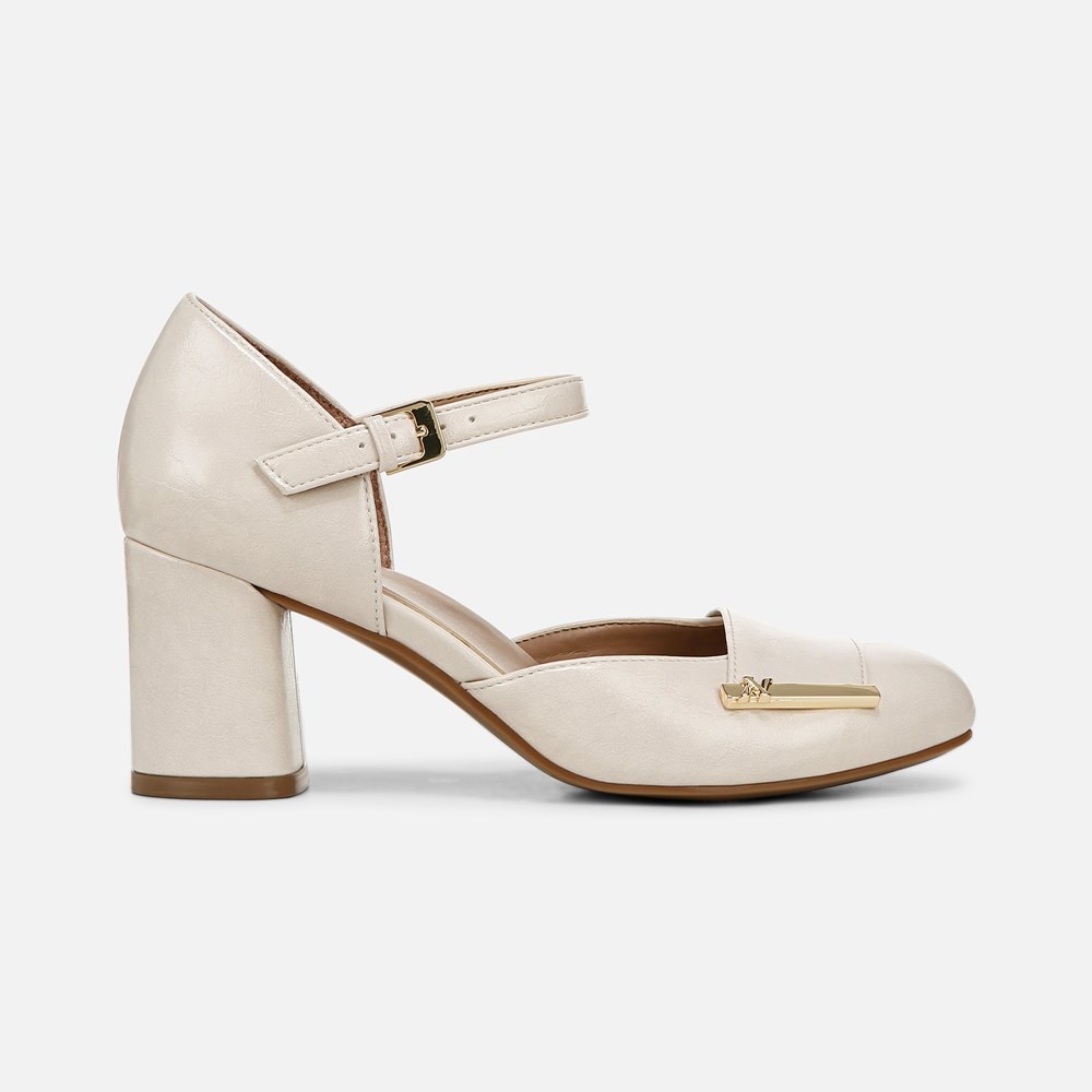 Naturalizer Lavish Mary Jane Pump - Porcelain Faux Leather
