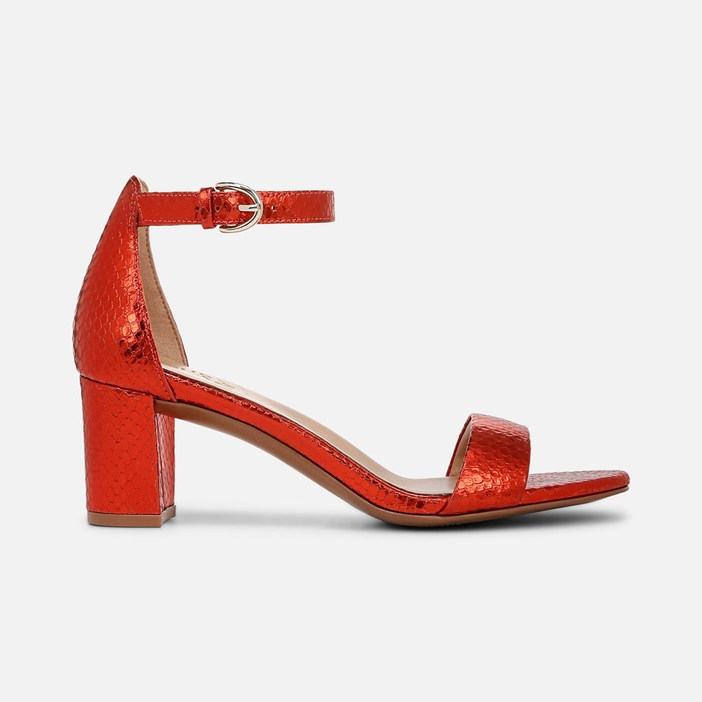 Naturalizer Limited Edition Vera Dress Sandal - Orange Metallic Snake Print Leather