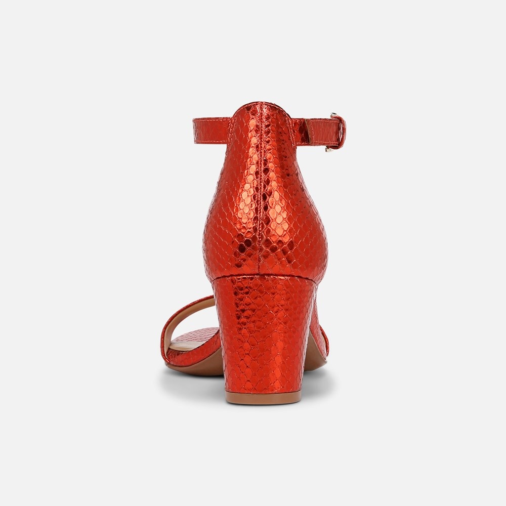 Naturalizer Limited Edition Vera Dress Sandal - Orange Metallic Snake Print Leather
