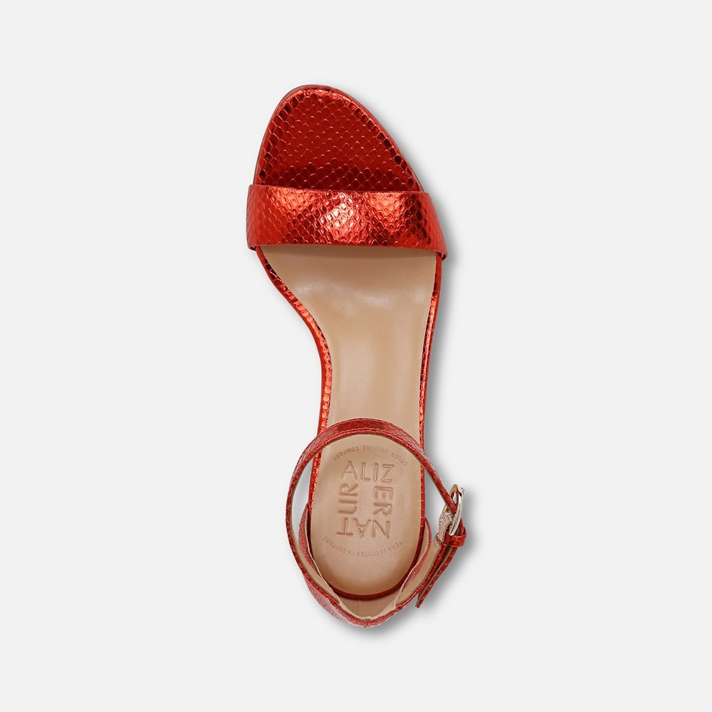 Naturalizer Limited Edition Vera Dress Sandal - Orange Metallic Snake Print Leather