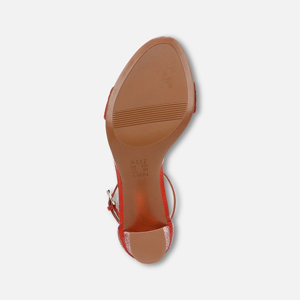 Naturalizer Limited Edition Vera Dress Sandal - Orange Metallic Snake Print Leather
