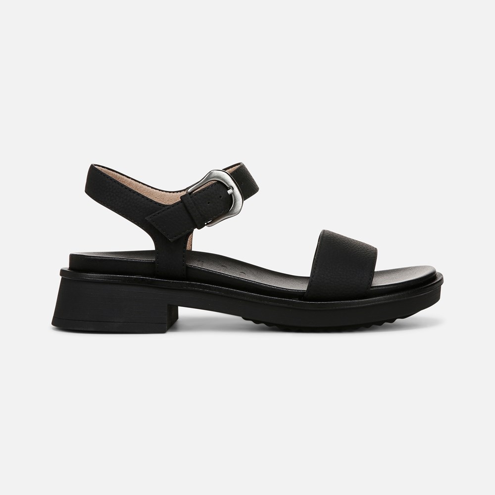 Naturalizer SOUL Emma Strappy Sandal - Black Faux Leather