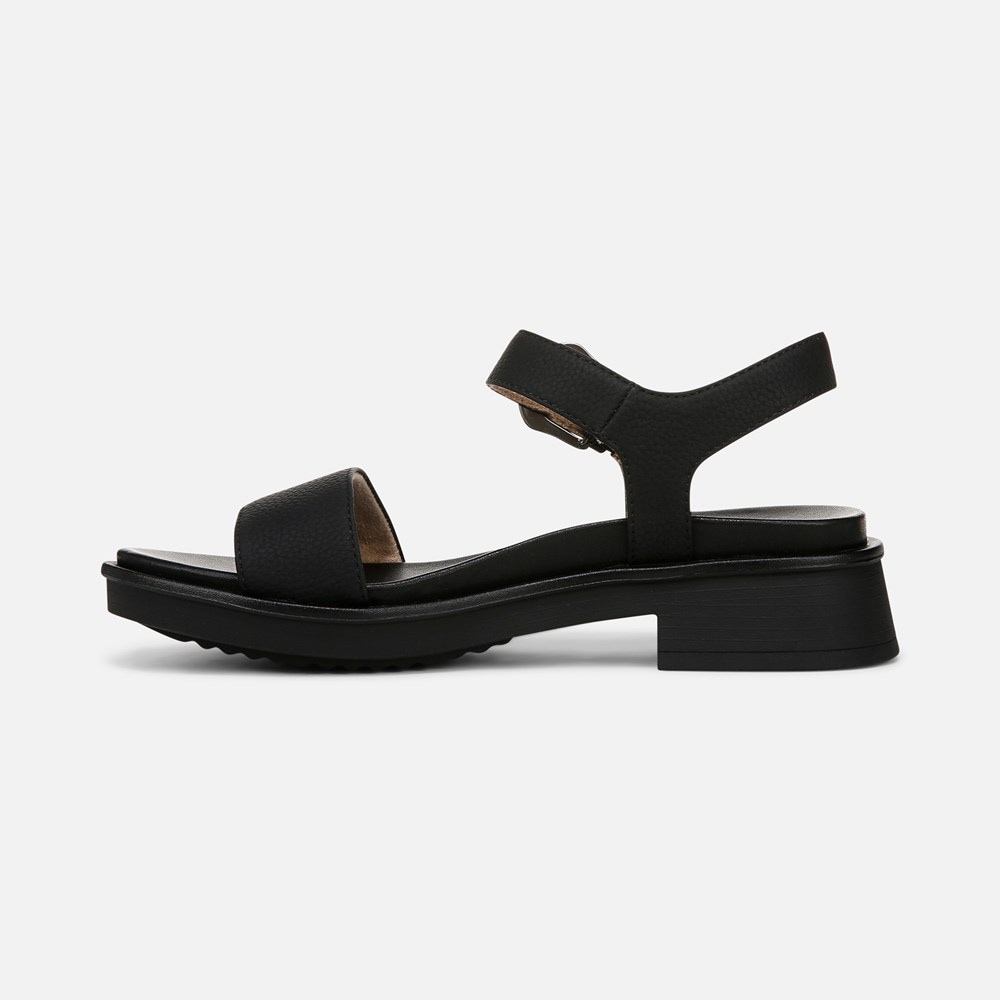 Naturalizer SOUL Emma Strappy Sandal - Black Faux Leather